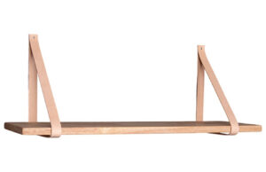 Nordic Living Př&iacute;rodn&iacute; dřevěn&aacute; police Forno 80 x 20 cm