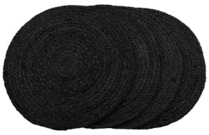 Nordic Living Sada čtyř tmavě &scaron;ed&yacute;ch jutov&yacute;ch prost&iacute;r&aacute;n&iacute; Jarrad