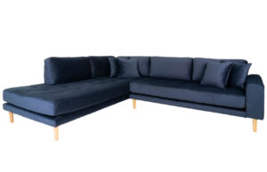 Nordic Living Sametov&aacute; rohov&aacute; pohovka Limo 257 cm