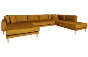 Nordic Living Sametov&aacute; rohov&aacute; pohovka Limo 370 cm