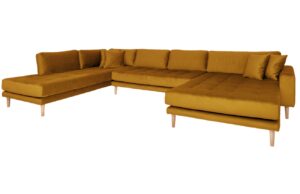 Nordic Living Sametov&aacute; rohov&aacute; pohovka Limo 370 cm