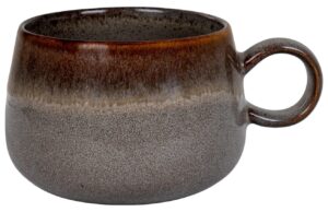 Nordic Living Set čtyř &scaron;edohněd&yacute;ch keramick&yacute;ch hrnků Selly