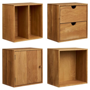 Nordic Living Set dubov&yacute;ch polic Towny 30 x 30 cm