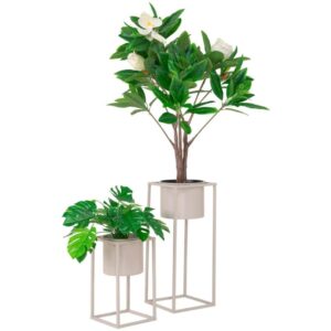 Nordic Living Set dvou b&eacute;žov&yacute;ch kovov&yacute;ch květin&aacute;čů Phoibe 50