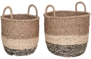 Nordic Living Set dvou hněd&yacute;ch ko&scaron;ů Tamila 28/33 cm z př&iacute;rodn&iacute;ch vl&aacute;ken