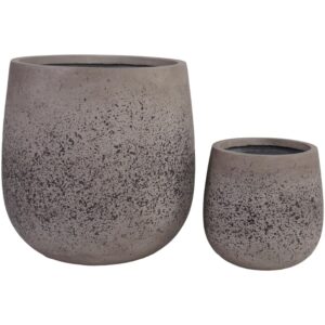 Nordic Living Set dvou &scaron;ed&yacute;ch zahradn&iacute;ch květin&aacute;čů Sutton &Oslash; 30/50 cm