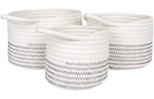 Nordic Living Set tř&iacute; b&iacute;l&yacute;ch bavlněn&yacute;ch ko&scaron;ů Caelia 20/17/13 cm