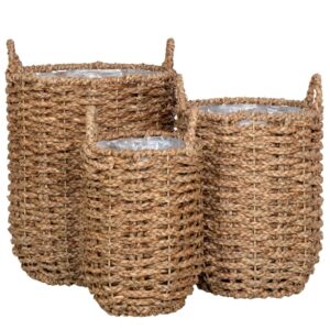 Nordic Living Set tř&iacute; květin&aacute;čů z př&iacute;rodn&iacute;ch vl&aacute;ken Hueris 28/32/37 cm