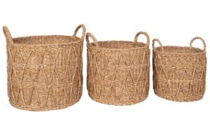 Nordic Living Set tř&iacute; &uacute;ložn&yacute;ch ko&scaron;ů z př&iacute;rodn&iacute;ch vl&aacute;ken Krambi 28/32/36 cm