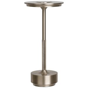 Nordic Living Stř&iacute;brn&aacute; kovov&aacute; nab&iacute;jec&iacute; stoln&iacute; LED lampa Lumo