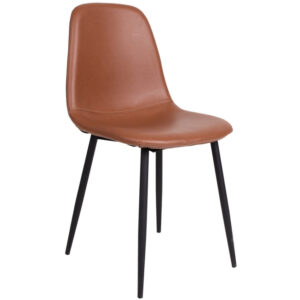 Nordic Living Světle hněd&aacute; koženkov&aacute; j&iacute;deln&iacute; židle Raya