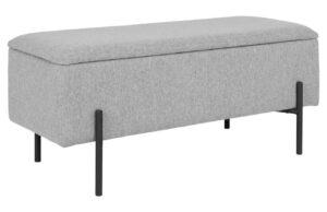 Nordic Living Světle &scaron;ed&aacute; l&aacute;tkov&aacute; lavice Wilfred 95 cm