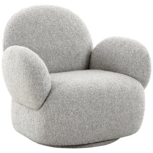 Nordic Living Světle &scaron;ed&eacute; boucl&eacute; lounge křeslo Messina