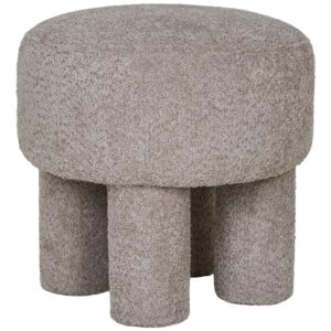 Nordic Living Světle &scaron;ed&yacute; čalouněn&yacute; taburet Canba 43 cm