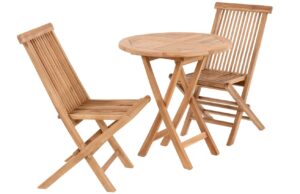 Nordic Living Teakov&yacute; zahradn&iacute; set dvou židl&iacute; a stolku Koby