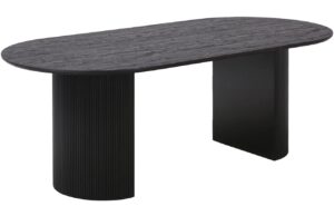 Nordic Living Tmavě hněd&yacute; j&iacute;deln&iacute; stůl Benovia 210 x 100 cm s dřevěn&yacute;m dekorem