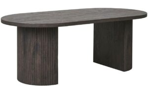 Nordic Living Tmavě hněd&yacute; konferenčn&iacute; stolek Benovia 120 x 60 cm s dřevěn&yacute;m dekorem