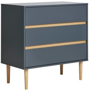 Nordic Living Tmavě &scaron;ed&aacute; lakovan&aacute; komoda Bisley 80 x 40 cm