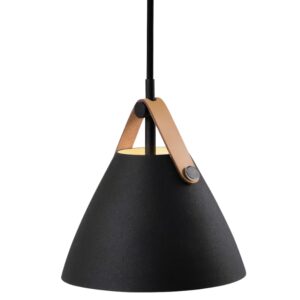 Nordlux Čern&eacute; kovov&eacute; z&aacute;věsn&eacute; světlo Strap 16 cm