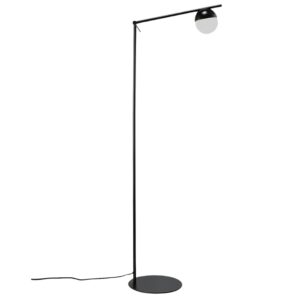 Nordlux Op&aacute;lově b&iacute;l&aacute; skleněn&aacute; stojac&iacute; lampa Contina s černou podstavou 139 cm