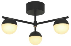 Nordlux Op&aacute;lově b&iacute;l&eacute; skleněn&eacute; stropn&iacute; světlo Contina s černou z&aacute;kladnou 48