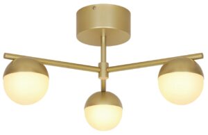 Nordlux Op&aacute;lově b&iacute;l&eacute; skleněn&eacute; stropn&iacute; světlo Contina s mosaznou z&aacute;kladnou 48