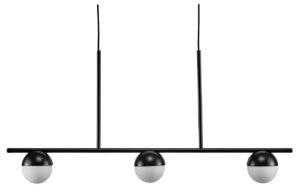 Nordlux Op&aacute;lově b&iacute;l&eacute; skleněn&eacute; z&aacute;věsn&eacute; světlo Contina s černou z&aacute;kladnou 90 cm