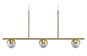 Nordlux Op&aacute;lově b&iacute;l&eacute; skleněn&eacute; z&aacute;věsn&eacute; světlo Contina s mosaznou z&aacute;kladnou 90 cm