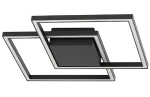 Nova Luce Čern&eacute; kovov&eacute; stropn&iacute; LED světlo Bilbao 46 x 46 cm