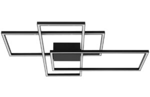 Nova Luce Čern&eacute; kovov&eacute; stropn&iacute; LED světlo Bilbao 90 x 67 cm