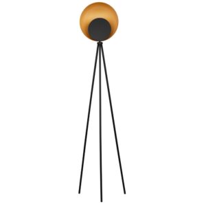 Nova Luce Černo-zlat&aacute; kovov&aacute; stojac&iacute; LED lampa Kitro 151 cm