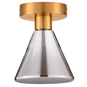 Nova Luce Kouřově &scaron;ed&eacute; skleněn&eacute; stropn&iacute; LED světlo Voi 17 cm