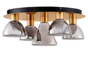 Nova Luce Kouřově &scaron;ed&eacute; skleněn&eacute; stropn&iacute; LED světlo Voi 57 cm