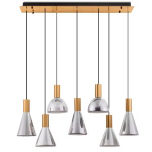 Nova Luce Kouřově &scaron;ed&eacute; skleněn&eacute; z&aacute;věsn&eacute; LED světlo Voi 90 cm