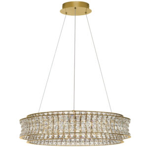 Nova Luce Zlat&eacute; kři&scaron;ť&aacute;lov&eacute; z&aacute;věsn&eacute; LED světlo Celysia 80 cm