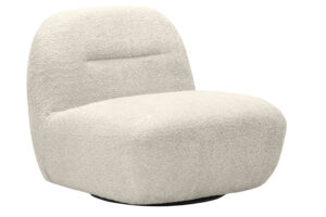 Nova Nook Kr&eacute;mově b&iacute;l&eacute; otočn&eacute; boucl&eacute; křeslo Bochic