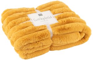 Okrově žlut&yacute; pl&eacute;d J-Line Duroy 180 x 130 cm