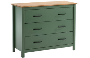 Olivově zelen&aacute; borovicov&aacute; komoda Marckeric Miranda 100 x 40 cm
