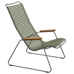 Olivově zelen&eacute; plastov&eacute; zahradn&iacute; lounge křeslo HOUE Click