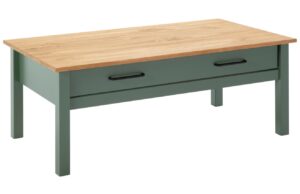 Olivově zelen&yacute; borovicov&yacute; konferenčn&iacute; stolek Marckeric Miranda 100 x 55 cm