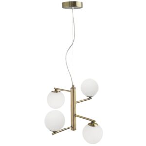 Op&aacute;lově b&iacute;l&eacute; skleněn&eacute; z&aacute;věsn&eacute; světlo Nova Luce Agrigento 35 cm