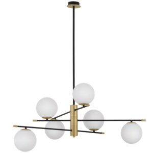 Op&aacute;lově b&iacute;l&eacute; skleněn&eacute; z&aacute;věsn&eacute; světlo Nova Luce Git 100 cm