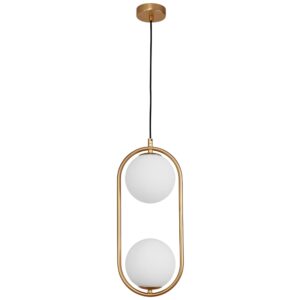 Op&aacute;lově b&iacute;l&eacute; skleněn&eacute; z&aacute;věsn&eacute; světlo Nova Luce Obitar II. 20 cm