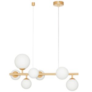 Op&aacute;lově b&iacute;l&eacute; skleněn&eacute; z&aacute;věsn&eacute; světlo Nova Luce Odillia 65 cm