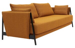 Oranžov&aacute; boucl&eacute; rozkl&aacute;dac&iacute; dvoum&iacute;stn&aacute; pohovka Softline Madison 209 cm