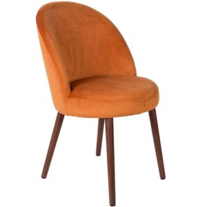 Oranžov&aacute; sametov&aacute; j&iacute;deln&iacute; židle DUTCHBONE Barbara