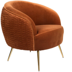 Oranžov&eacute; sametov&eacute; lounge křeslo Bold Monkey So Curvy