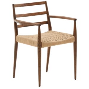 Ořechov&aacute; j&iacute;deln&iacute; židle Kave Home Analy s v&yacute;pletem