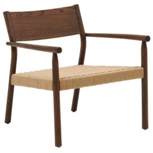 Ořechov&eacute; křeslo Kave Home Yalia s v&yacute;pletem