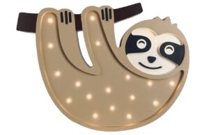 Peekaboo B&eacute;žov&aacute; dřevěn&aacute; dětsk&aacute; LED lampa Lenochod 38 cm